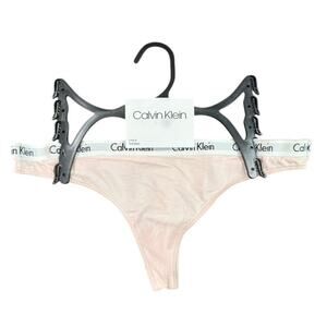 Calvin Klein Logo Thong in Blush Pink, Size M​​